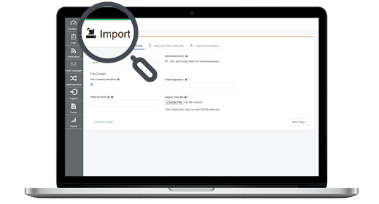 Import and export email leads 